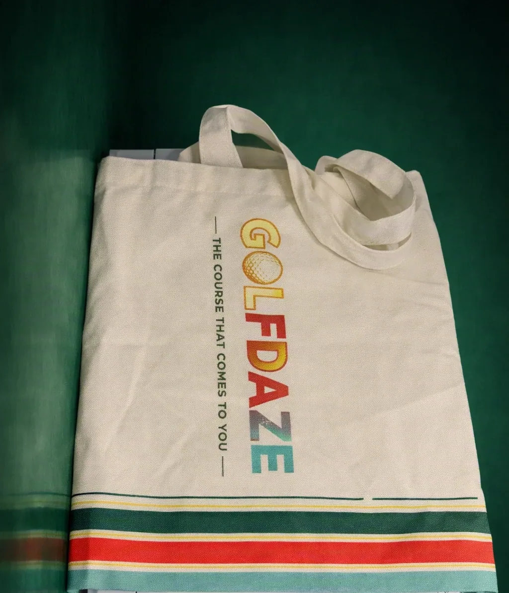 Golf Daze canvas tote bag — the course that comes to you