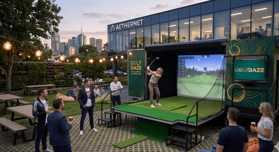 Golf Daze team building event at a workplace