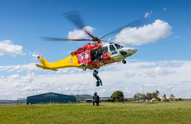 A Westpac Rescue Helicopter in action